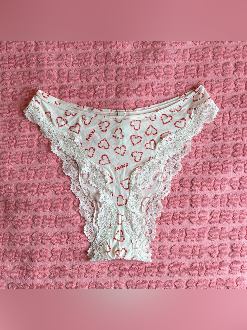 💖 SKIMS Fits Everybody Lace Tanga | Heart Print | 2X | NWOT 🏷️